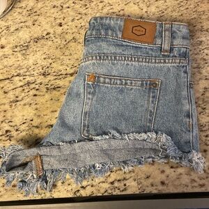 RVCA Jean fringe shorts